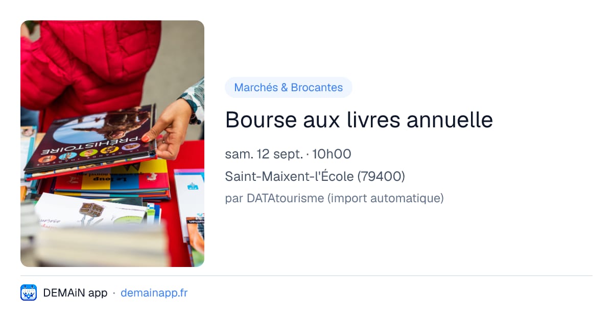 Bourse aux livres annuelle — Saint-Maixent-l'École
