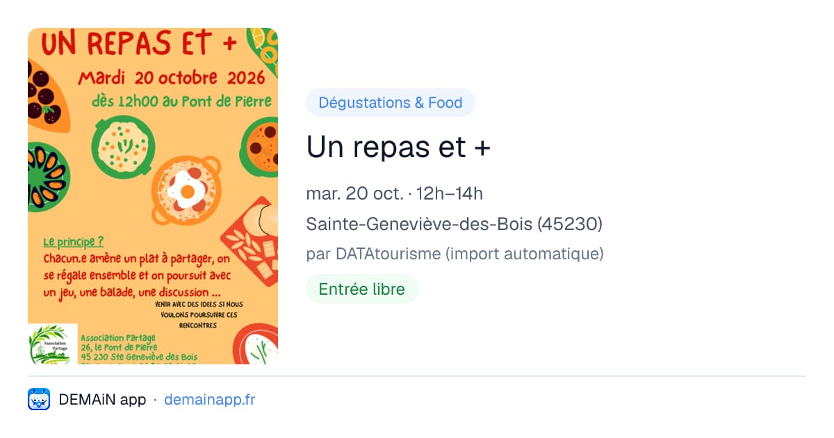 Un repas et + — Sainte-Geneviève-des-Bois