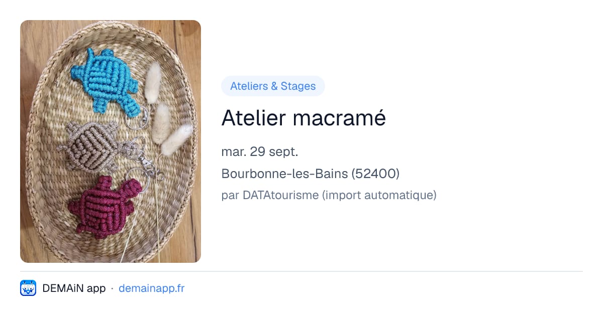 Atelier macramé — Bourbonne-les-Bains