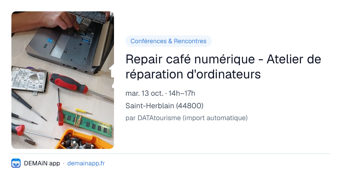 Repair café numérique - Atelier de réparation d'ordinateurs — Saint-Herblain