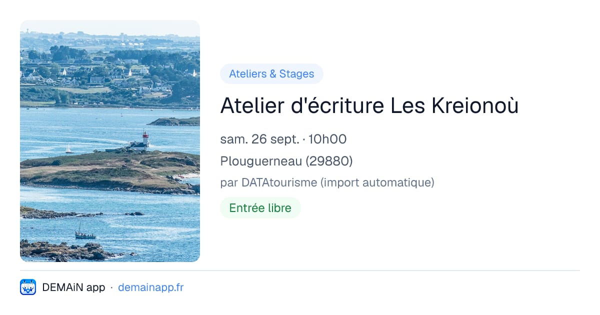 Atelier d'écriture Les Kreionoù — Plouguerneau