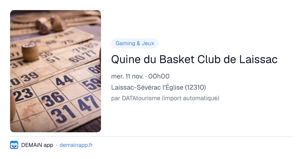 Quine du Basket Club de Laissac — Laissac-Sévérac l'Église