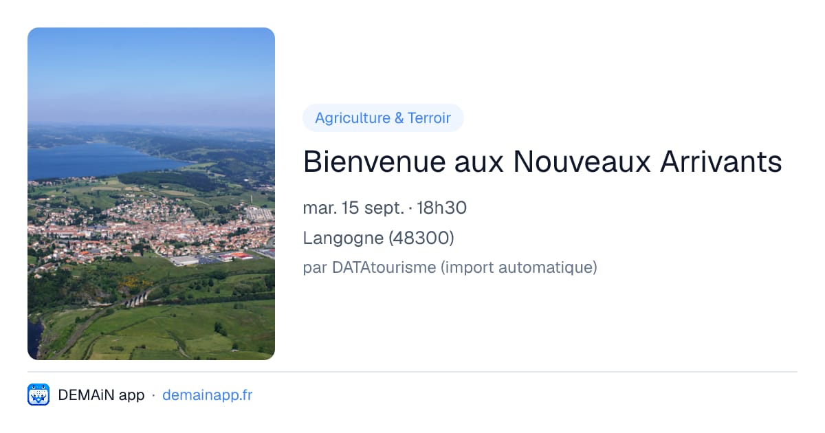 Bienvenue aux Nouveaux Arrivants — Langogne