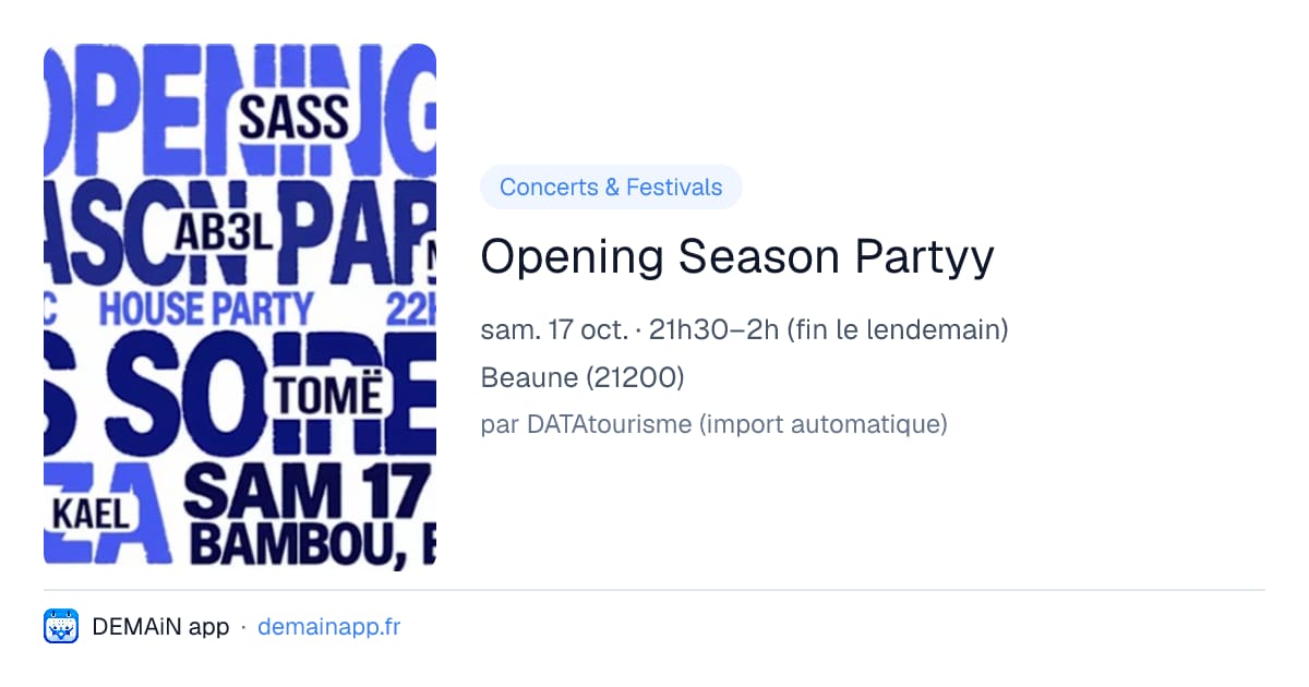 Opening Season Partyy — Beaune