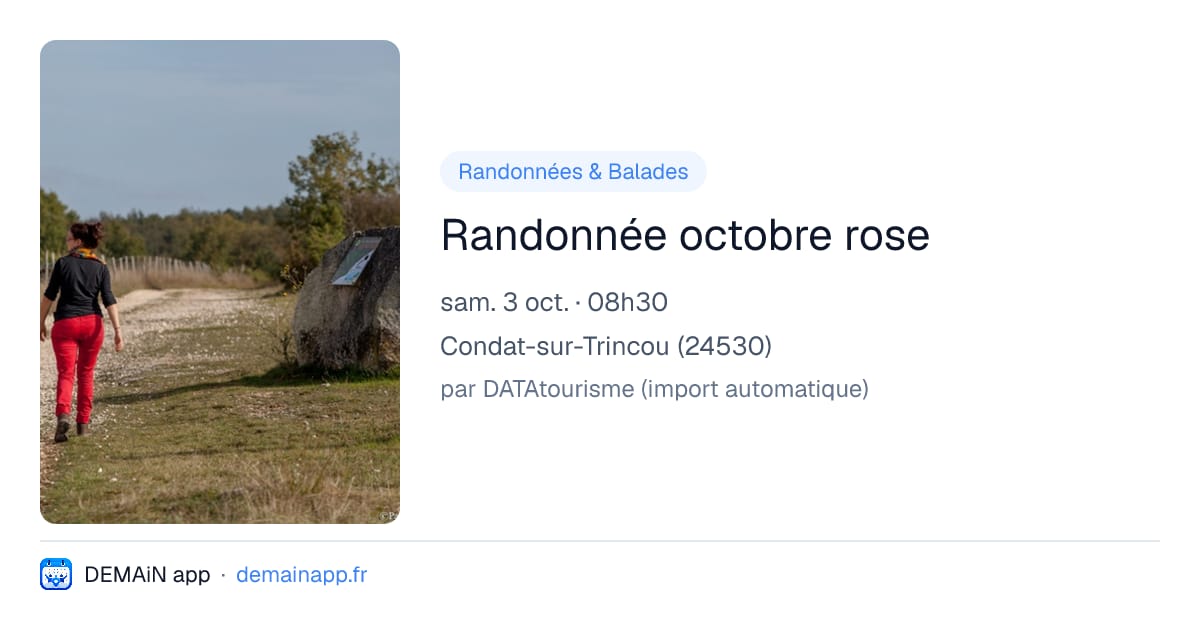Randonnée octobre rose — Condat-sur-Trincou