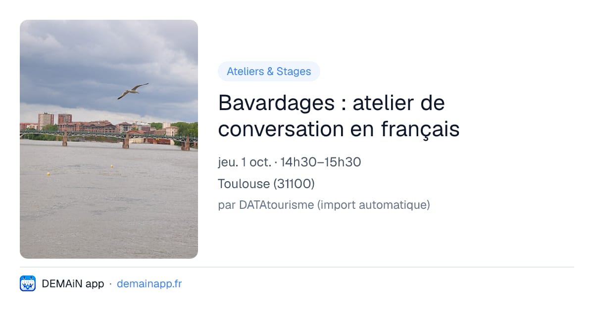 Bavardages : atelier de conversation en français — Toulouse