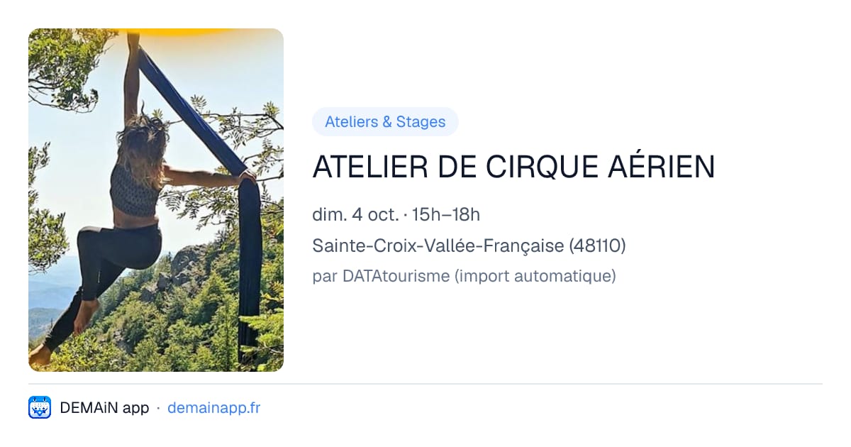 ATELIER DE CIRQUE AÉRIEN — Sainte-Croix-Vallée-Française