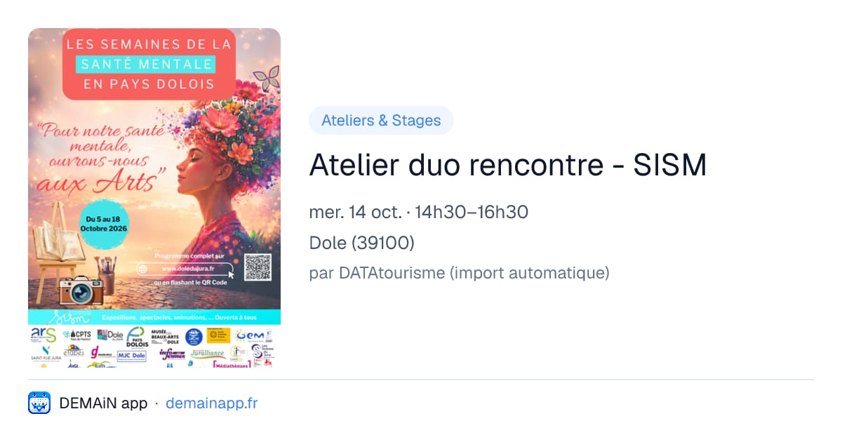 Atelier duo rencontre - SISM — Dole