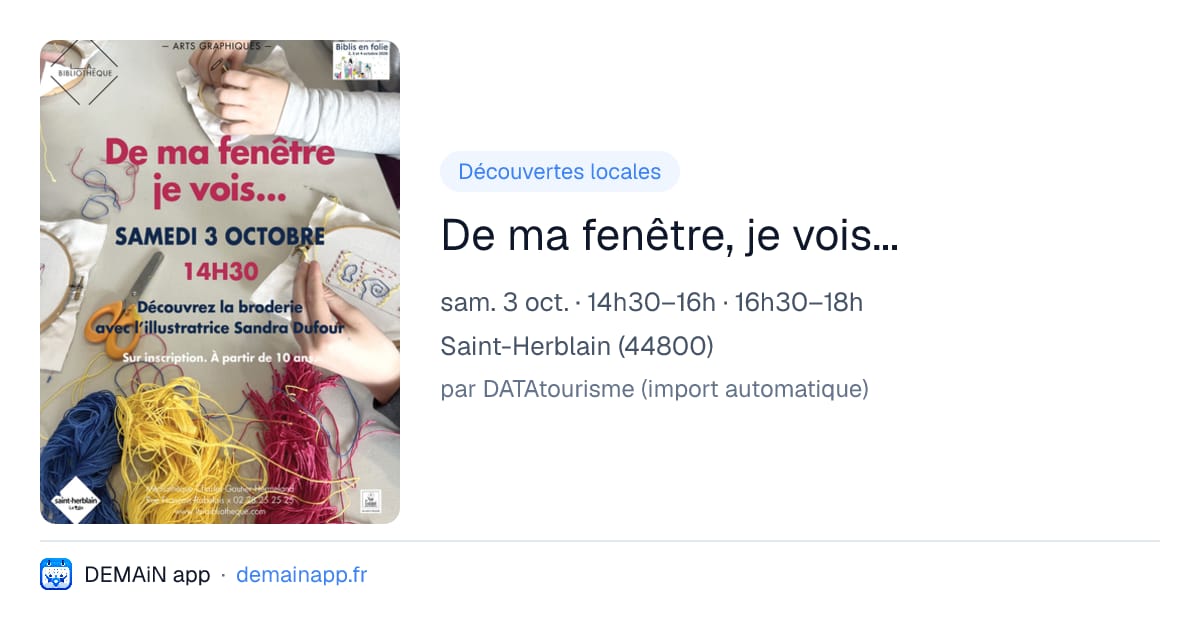 De ma fenêtre, je vois... — Saint-Herblain