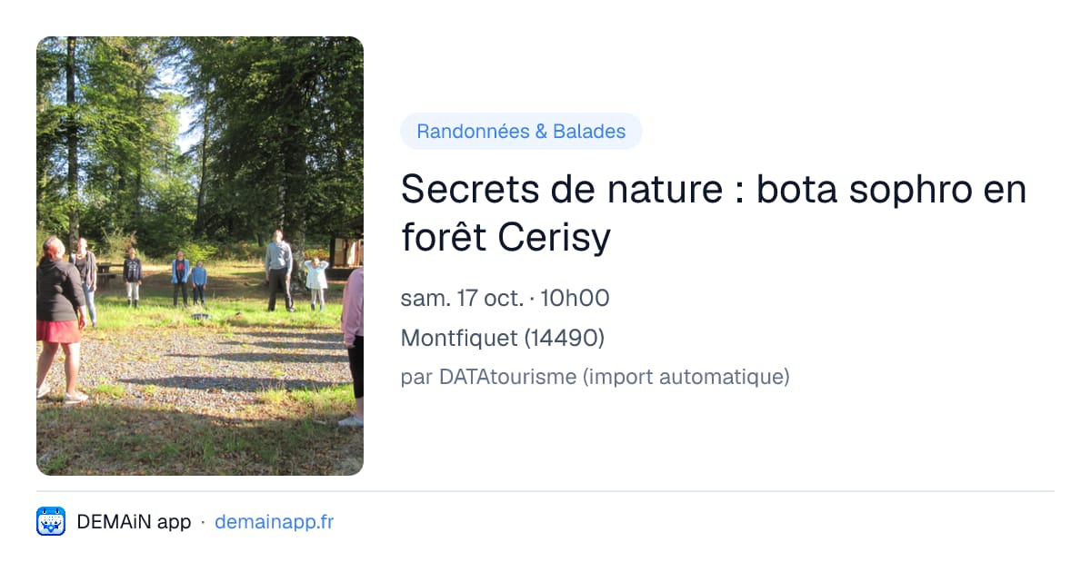 Secrets de nature : bota sophro en forêt Cerisy — Montfiquet