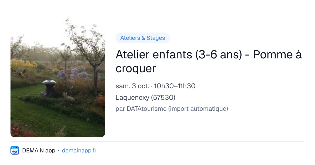 Atelier enfants (3-6 ans) - Pomme à croquer — Laquenexy