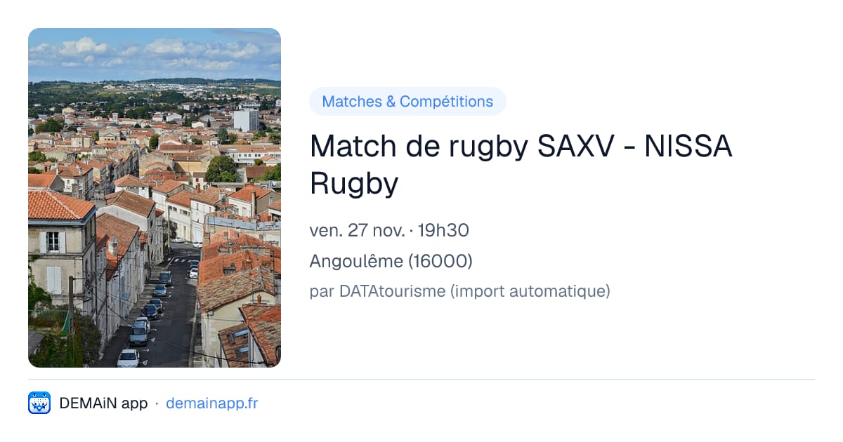 Match de rugby SAXV - NISSA Rugby — Angoulême