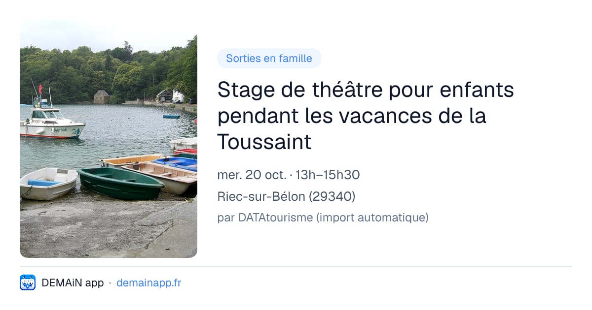 Stage de théâtre pour enfants pendant les vacances de la Toussaint — Riec-sur-Bélon