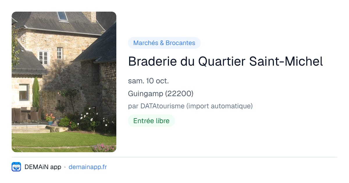 Braderie du Quartier Saint-Michel — Guingamp