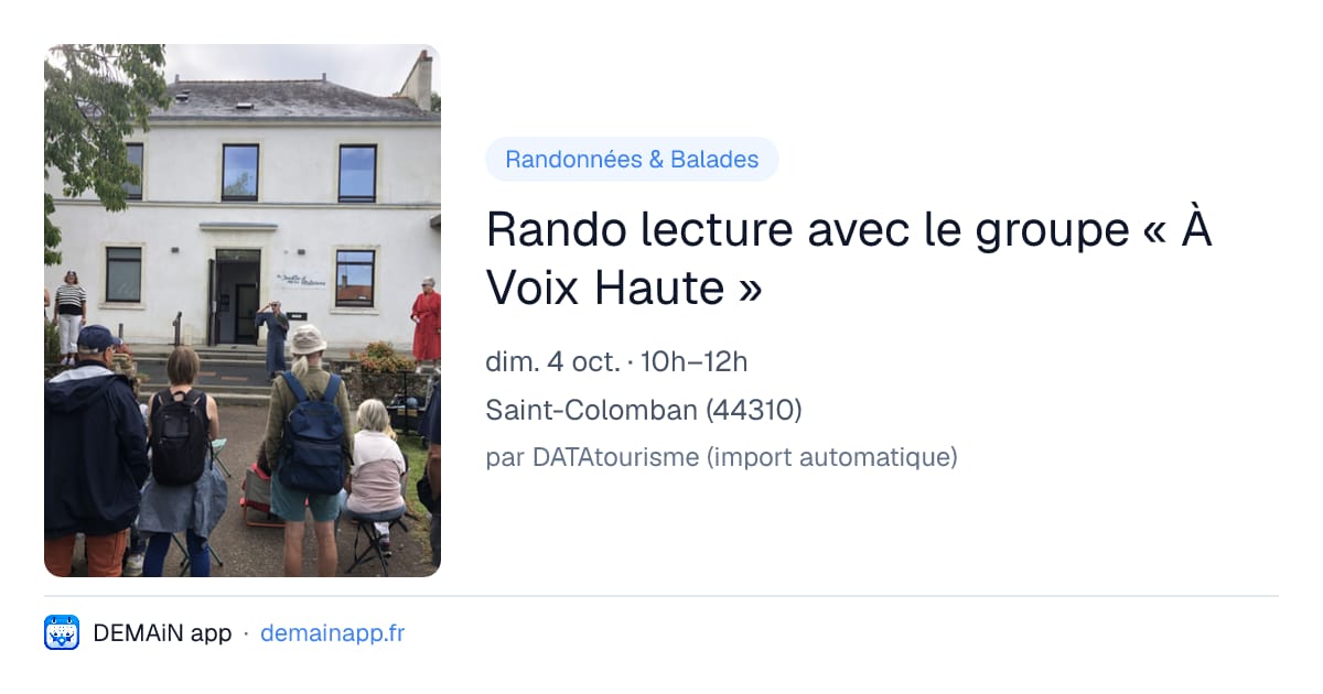 Rando lecture avec le groupe « À Voix Haute » — Saint-Colomban