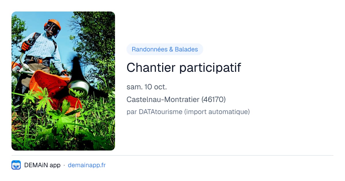 Chantier participatif — Castelnau-Montratier