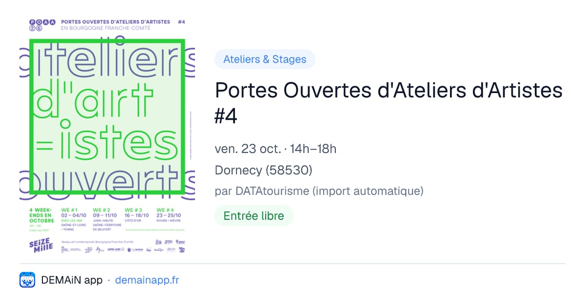 Portes Ouvertes d'Ateliers d'Artistes #4 — Dornecy