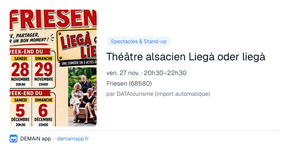 Théâtre alsacien Liegà oder liegà — Friesen