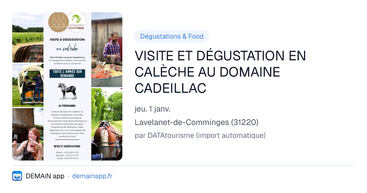 VISITE ET DÉGUSTATION EN CALÈCHE AU DOMAINE CADEILLAC — Lavelanet-de-Comminges