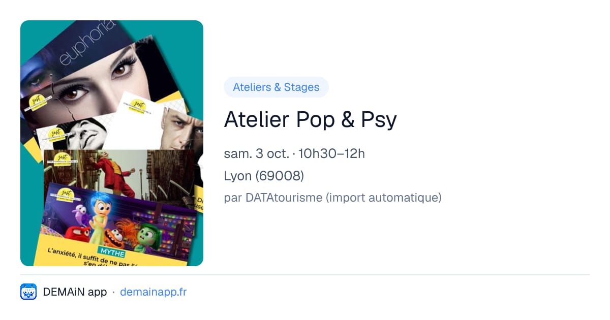 Atelier Pop & Psy — Lyon