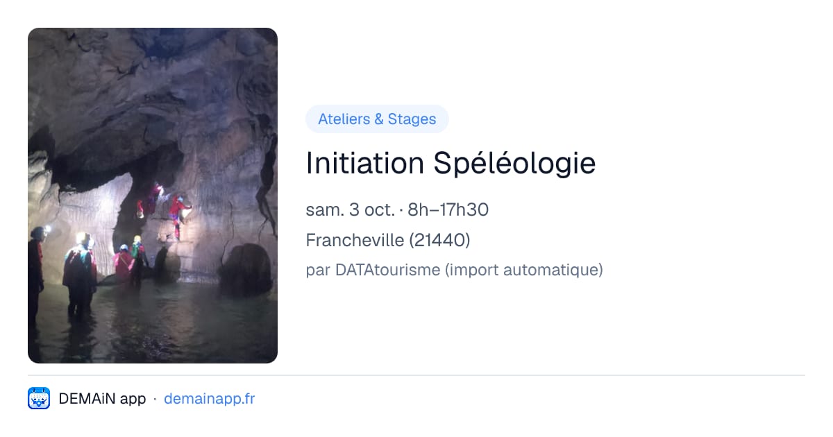 Initiation Spéléologie — Francheville