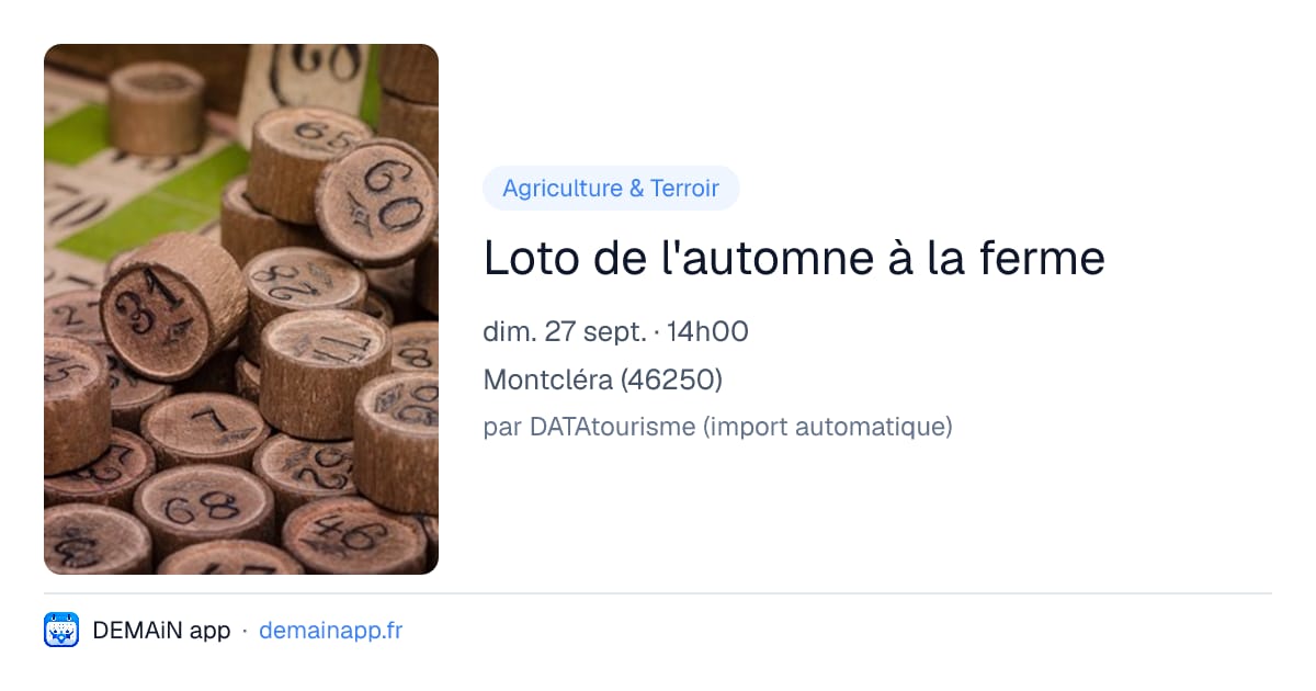 Loto de l'automne à la ferme — Montcléra