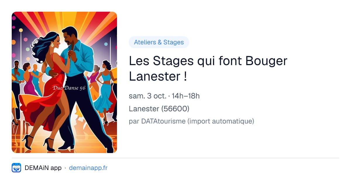 Les Stages qui font Bouger Lanester ! — Lanester