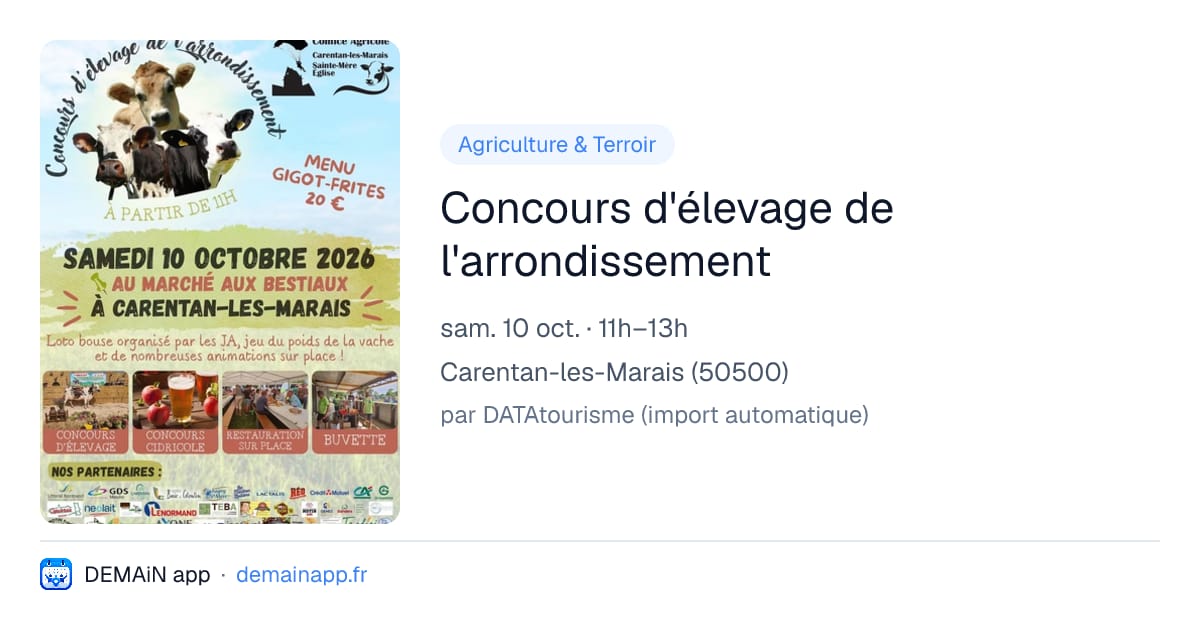 Concours d'élevage de l'arrondissement — Carentan-les-Marais