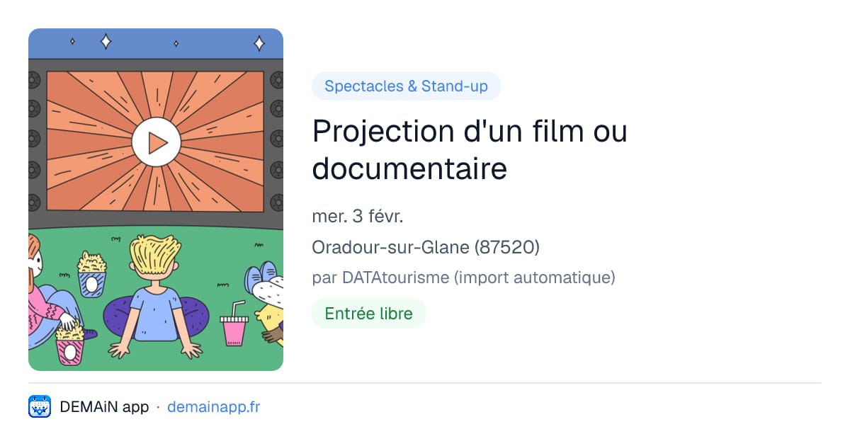 Projection d'un film ou documentaire — Oradour-sur-Glane