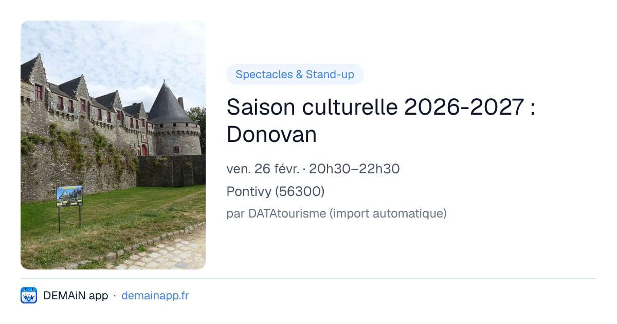 Saison culturelle 2026-2027 : Donovan — Pontivy