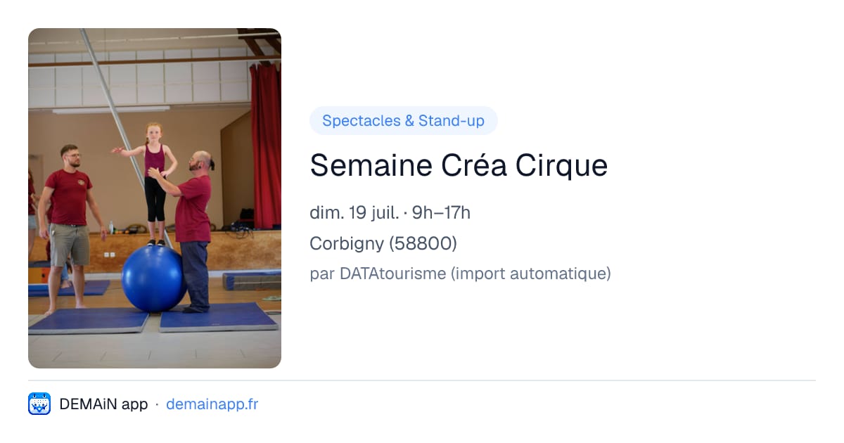 Semaine Créa Cirque — Corbigny