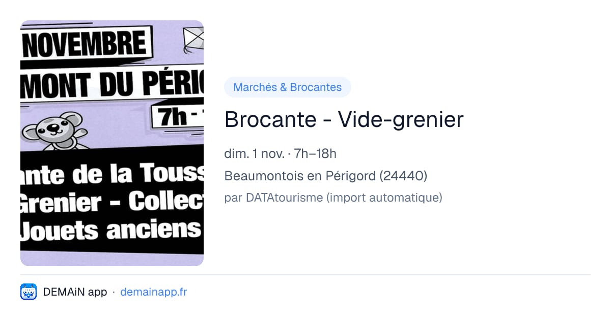 Brocante - Vide-grenier — Beaumontois en Périgord