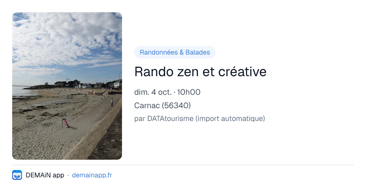 Rando zen et créative — Carnac