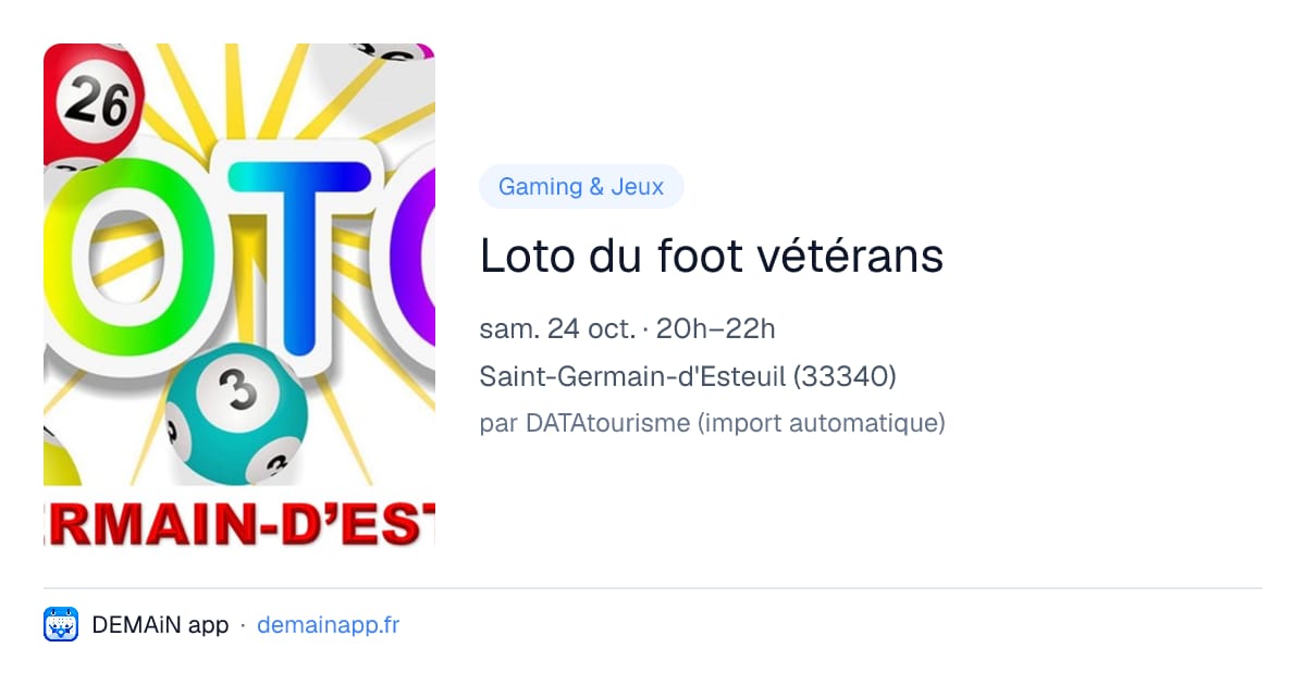 Loto du foot vétérans — Saint-Germain-d'Esteuil