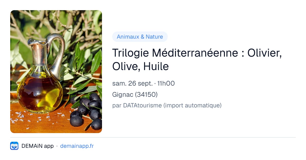 Trilogie Méditerranéenne : Olivier, Olive, Huile — Gignac