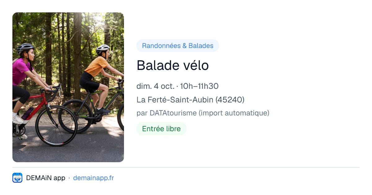 Balade vélo — La Ferté-Saint-Aubin