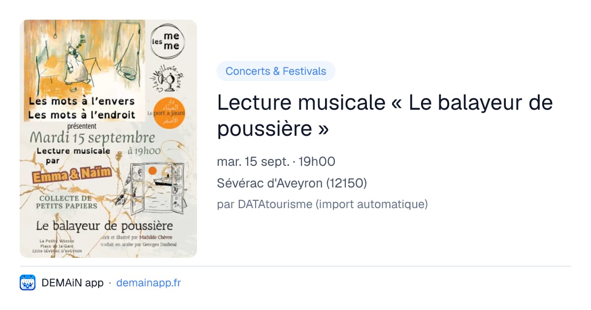 Lecture musicale « Le balayeur de poussière » — Sévérac d'Aveyron