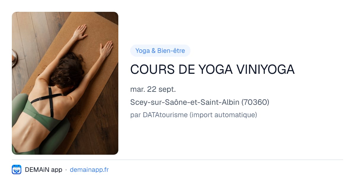 COURS DE YOGA VINIYOGA — Scey-sur-Saône-et-Saint-Albin