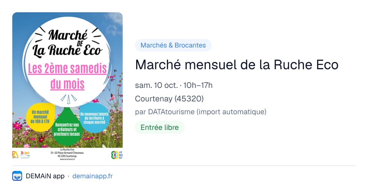 Marché mensuel de la Ruche Eco — Courtenay