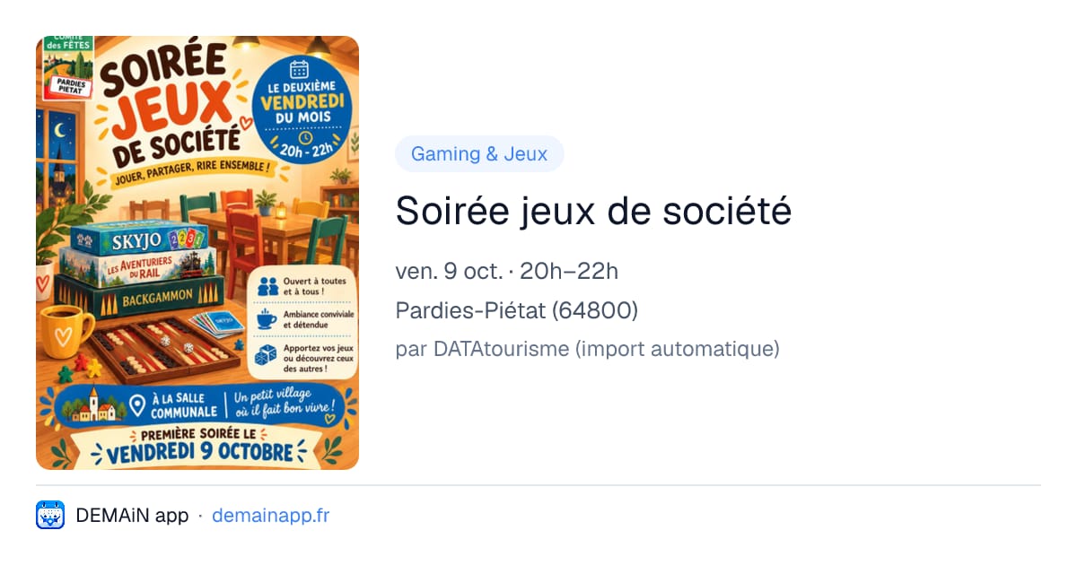 Soirée jeux de société — Pardies-Piétat