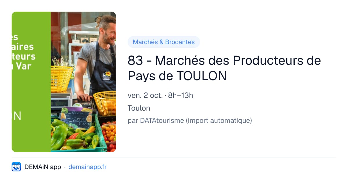 83 - Marchés des Producteurs de Pays de TOULON — Toulon