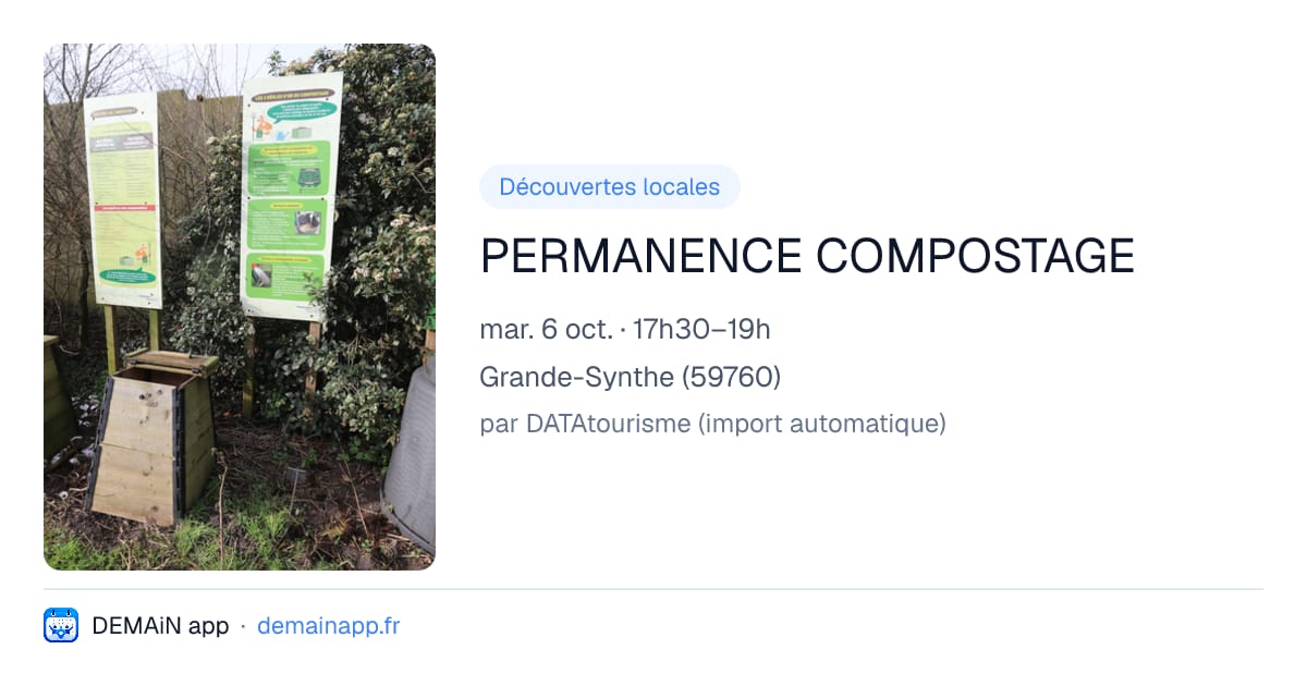 PERMANENCE COMPOSTAGE — Grande-Synthe