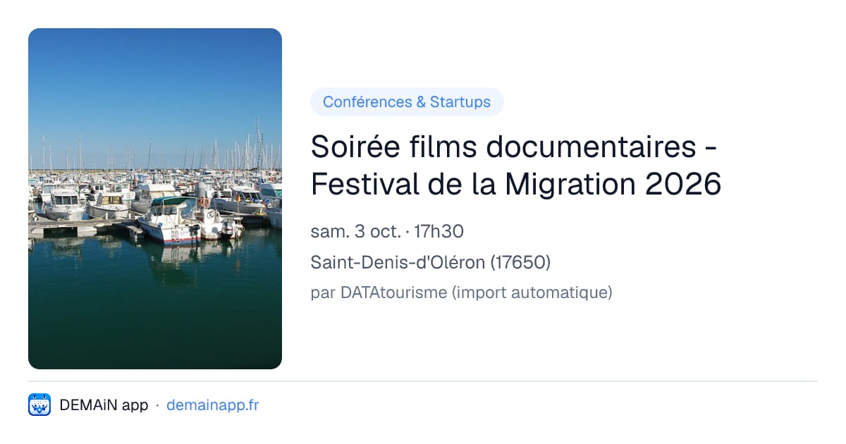 Soirée films documentaires - Festival de la Migration 2026 — Saint-Denis-d'Oléron