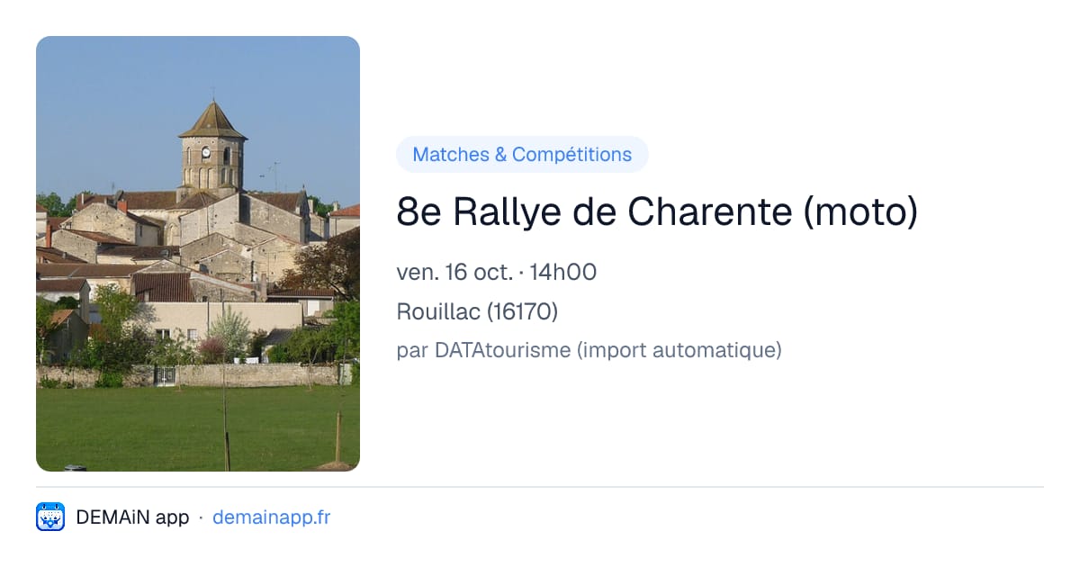 8e Rallye de Charente (moto) — Rouillac