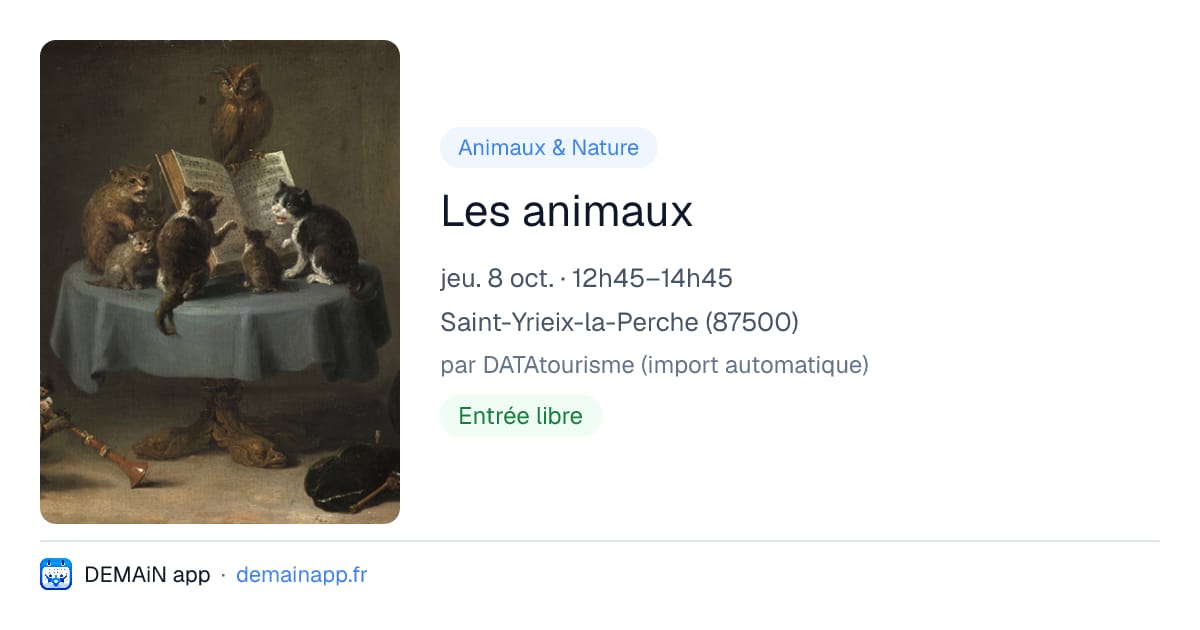 Les animaux — Saint-Yrieix-la-Perche