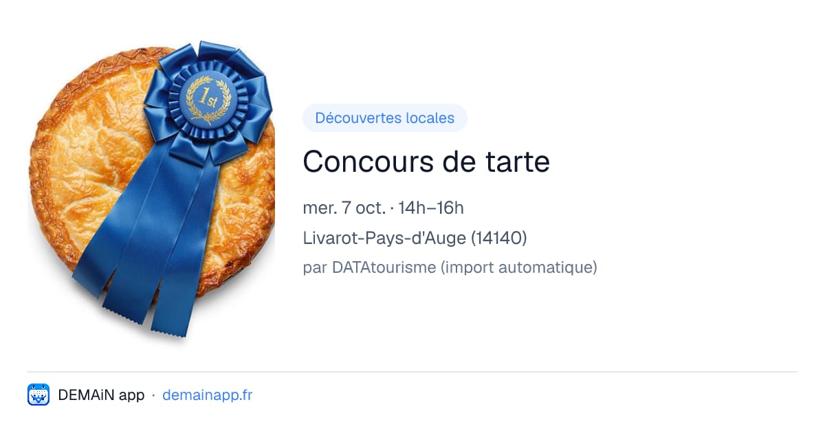 Concours de tarte — Livarot-Pays-d'Auge