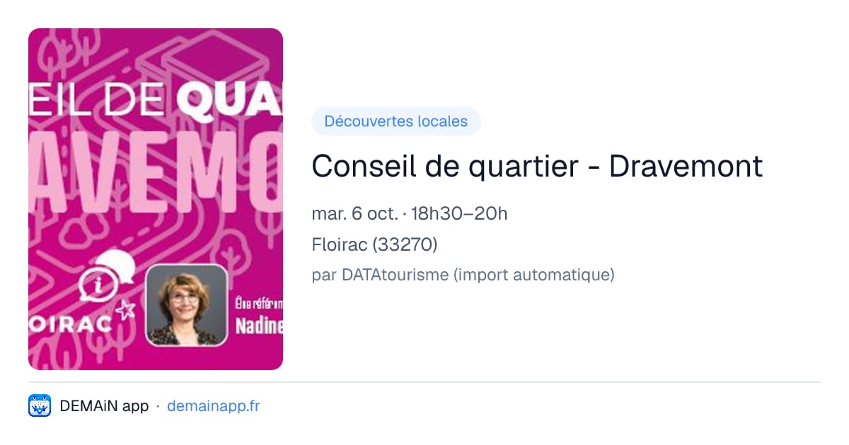 Conseil de quartier - Dravemont — Floirac
