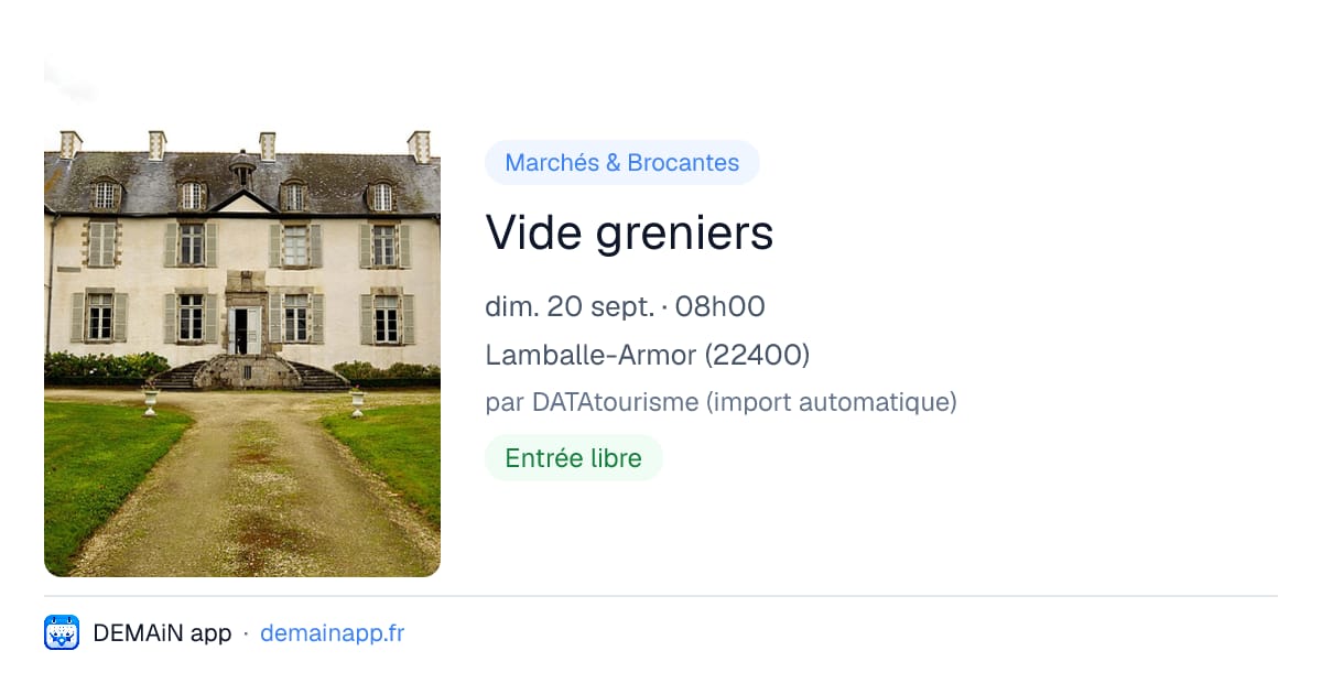Vide greniers — Lamballe-Armor