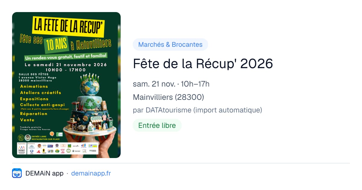 Fête de la Récup' 2026 — Mainvilliers