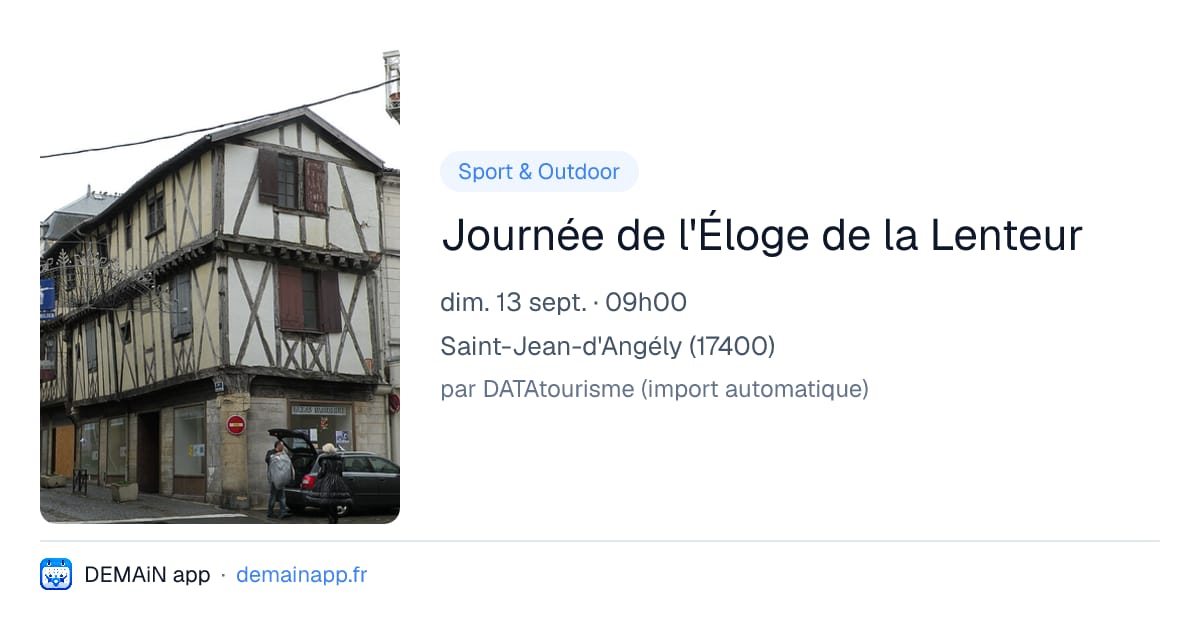 Journée de l'Éloge de la Lenteur — Saint-Jean-d'Angély